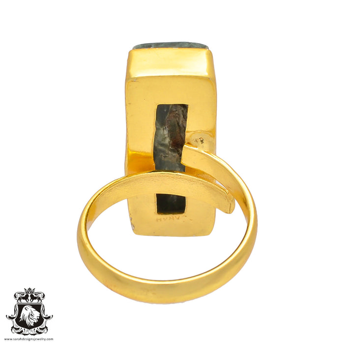 Size 8.5 - Size 10 Ring Seraphinite 24K Gold Plated Ring GPR188