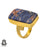 Size 6.5 - Size 8 Adjustable Sodalite 24K Gold Plated Ring GPR203