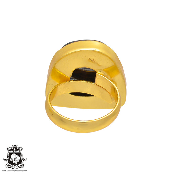 Size 7.5 - Size 9 Ring Marra Mamba Tiger's Eye 24K Gold Plated Ring GPR219