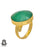 Size 10.5 - Size 12 Adjustable Green Onyx 24K Gold Plated Ring GPR229