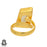 Size 6.5 - Size 8 Adjustable Lemon Quartz 24K Gold Plated Ring GPR244