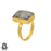 Size 10.5 - Size 12 Ring Tourmalated Quartz  24K Gold Plated Ring GPR309