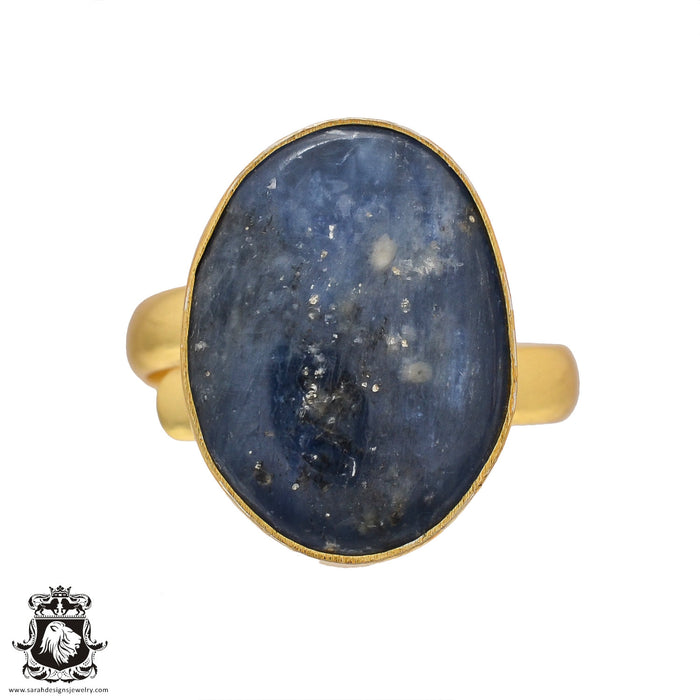 Size 10.5 - Size 12 Adjustable Kyanite 24K Gold Plated Ring GPR514
