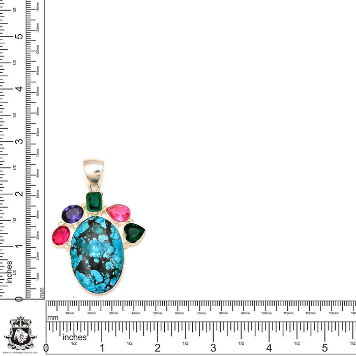 Turquoise Pendant 4mm Snake Chain P7117