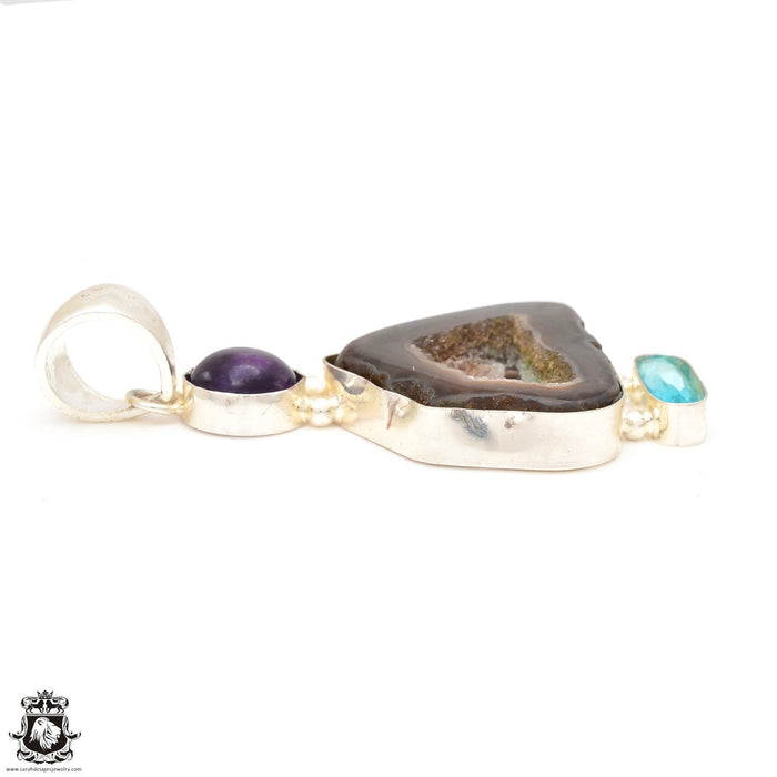 Slice Agate Pendant & Chain  P7151