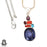 Sapphire Coral Pendant 4mm Snake Chain P7224