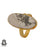 Size 10.5 - Size 12 Adjustable Howlite White Buffalo Turquoise 24K Gold Plated Ring GPR642