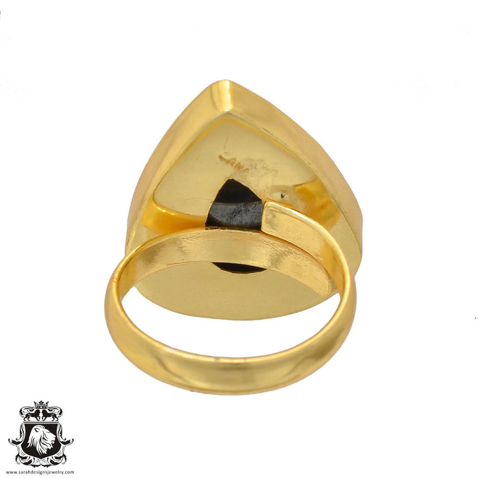Size 7.5 - Size 9 Ring Hematite 24K Gold Plated Ring GPR650