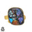 Size 9.5 - Size 11 Ring Dichroic Murano Glass 24K Gold Plated Ring GPR675