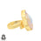 Size 8.5 - Size 10 Ring Titanium Aura Quartz 24K Gold Plated Ring GPR681