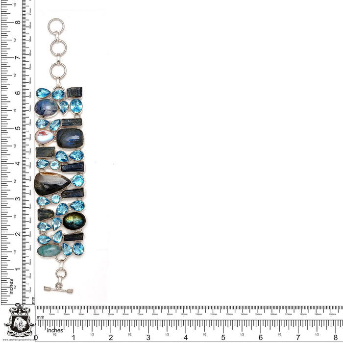 Kyanite Blue Topaz Larimar Bracelet B3720