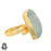 Size 10.5 - Size 12 Ring Aquamarine 24K Gold Plated Ring GPR778