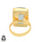 Size 10.5 - Size 12 Ring Aquamarine 24K Gold Plated Ring GPR778