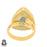 Size 8.5 - Size 10 Adjustable Aquamarine 24K Gold Plated Ring GPR781