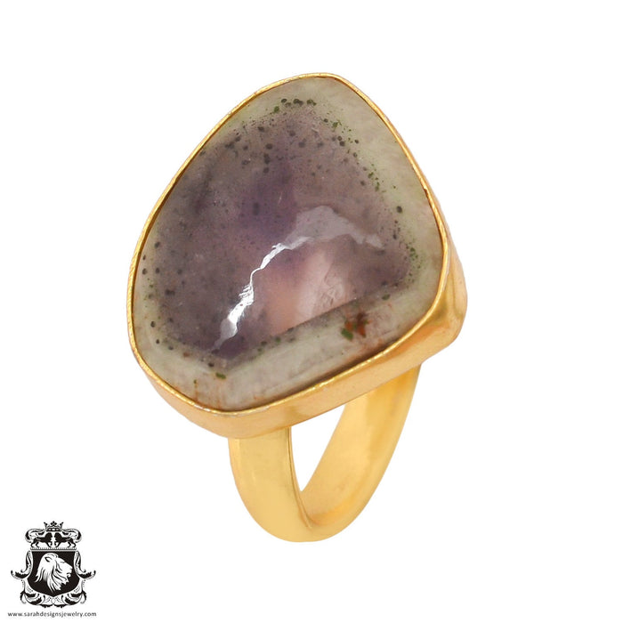 Size 7.5 - Size 9 Ring Auralite 23 Crystal 24K Gold Plated Ring GPR798