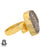 Size 7.5 - Size 9 Ring Lodolite Phantom Quartz 24K Gold Plated Ring GPR830