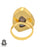 Size 7.5 - Size 9 Adjustable Crazy Lace Agate 24K Gold Plated Ring GPR858
