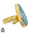 Size 9.5 - Size 11 Ring Larimar 24K Gold Plated Ring GPR879