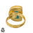 Size 9.5 - Size 11 Adjustable Larimar 24K Gold Plated Ring GPR881