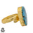 Size 10.5 - Size 12 Ring Number Eight Turquoise 24K Gold Plated Ring GPR889