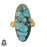 Size 7.5 - Size 9 Ring Number Eight Turquoise 24K Gold Plated Ring GPR892