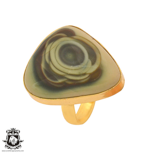 Size 7.5 - Size 9 Ring Imperial Jasper 24K Gold Plated Ring GPR1033