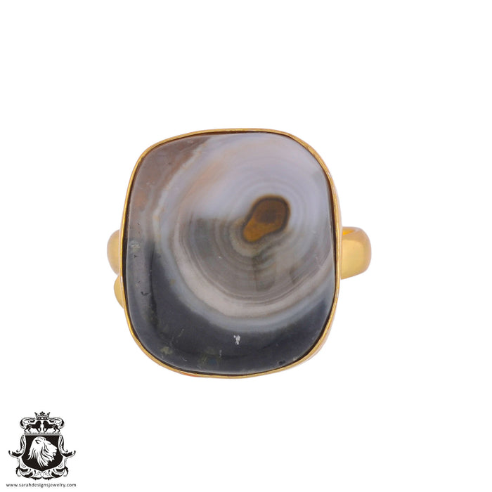 Size 10.5 - Size 12 Ring Imperial Jasper 24K Gold Plated Ring GPR1036