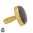 Size 6.5 - Size 8 Ring Banded Agate 24K Gold Plated Ring GPR1069