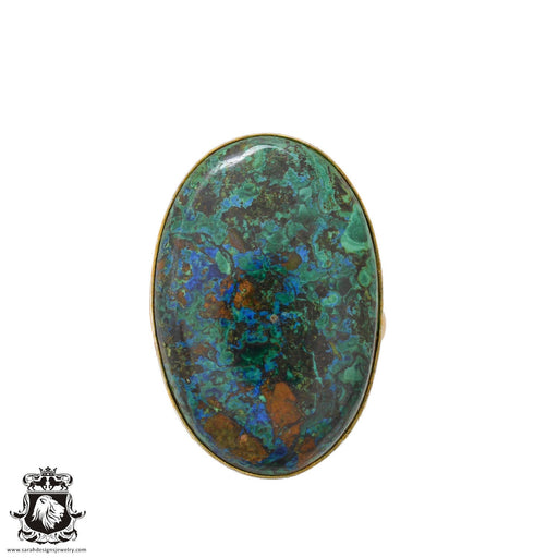 Size 9.5 - Size 11 Ring Shattuckite 24K Gold Plated Ring GPR1076
