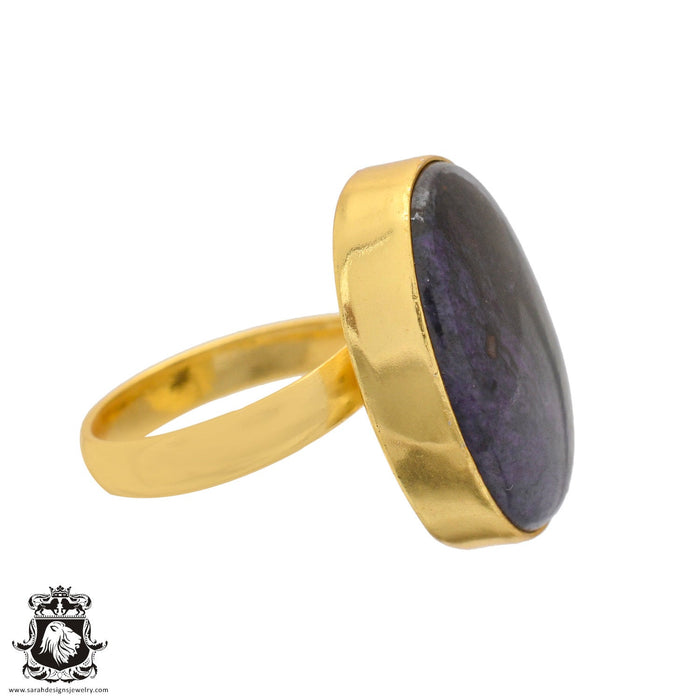 Size 8.5 - Size 10 Ring Sugilite 24K Gold Plated Ring GPR1100