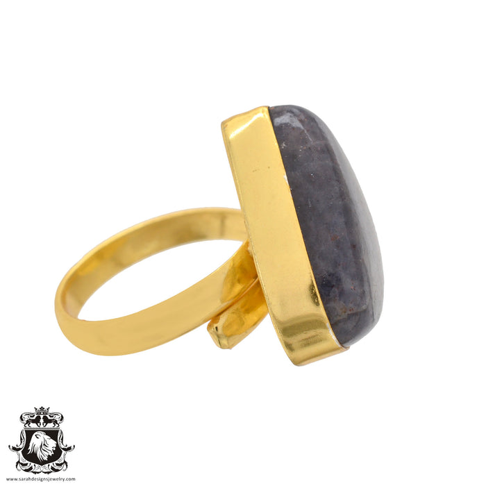 Size 9.5 - Size 11 Ring Sugilite 24K Gold Plated Ring GPR1114