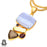 Blue Lace Agate 24K Gold Plated Pendant  GP78