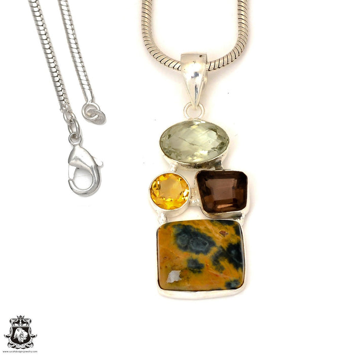 Mookaite Picture Jasper Pendant & Chain P7343