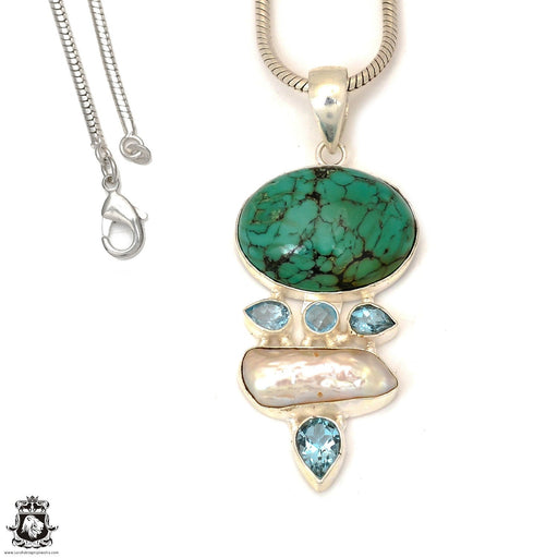 Turquoise Pendant & Chain P7389