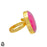 Size 7.5 - Size 9 Ring Pink Banded Agate 24K Gold Plated Ring GPR11