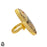 Size 7.5 - Size 9 Adjustable Wild Horse Jasper 24K Gold Plated Ring GPR18
