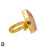 Size 8.5 - Size 10 Ring Lodolite Quartz 24K Gold Plated Ring GPR29