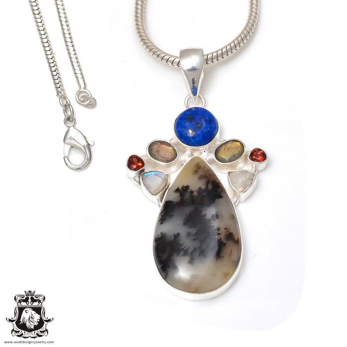 Scenic Agate Pendant & Chain P7614