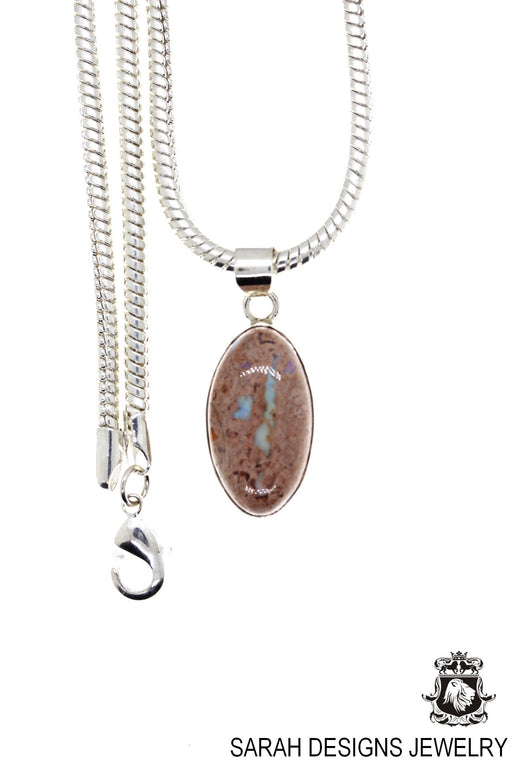 Fire Opal 925 Sterling Silver Pendant & Chain O16