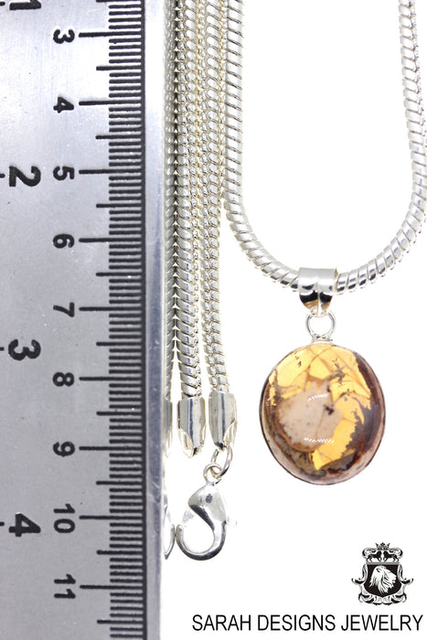 Fire Opal 925 Sterling Silver Pendant & Chain O38