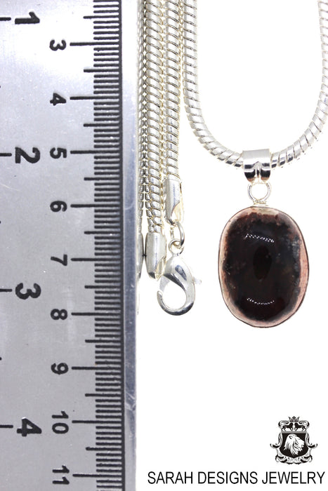 Fire Opal 925 Sterling Silver Pendant & Chain O45