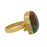 Size 7.5 - Size 9 Adjustable Boulder Chrysoprase 24K Gold Plated Ring GPR1144