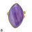 Size 10.5 - Size 12 Ring Purple Banded Agate 24K Gold Plated Ring GPR1174