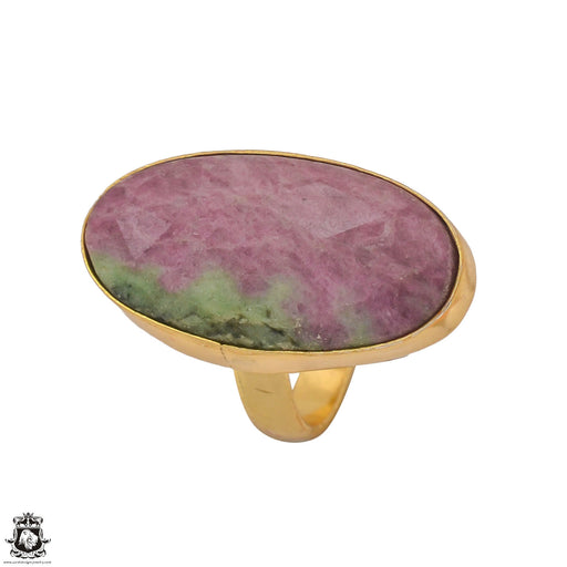 Size 6.5 - Size 8 Ring Ruby Zoisite 24K Gold Plated Ring GPR1222