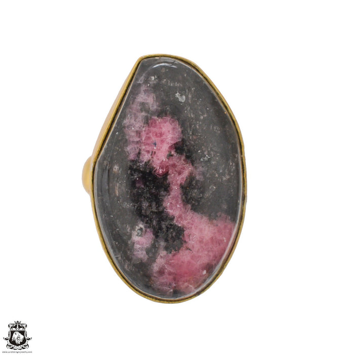 Size 7.5 - Size 9 Ring Rhodonite 24K Gold Plated Ring GPR1246