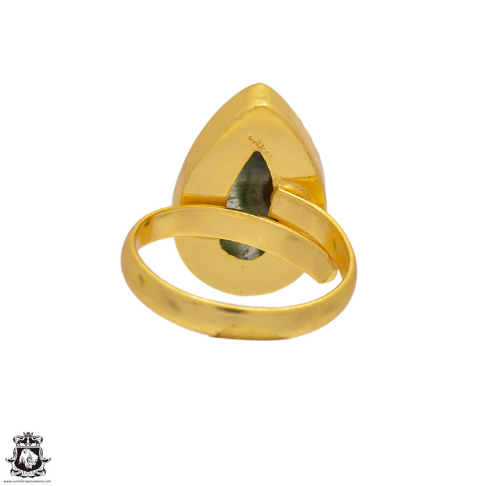 Size 10.5 - Size 12 Ring Ocean Jasper 24K Gold Plated Ring GPR111