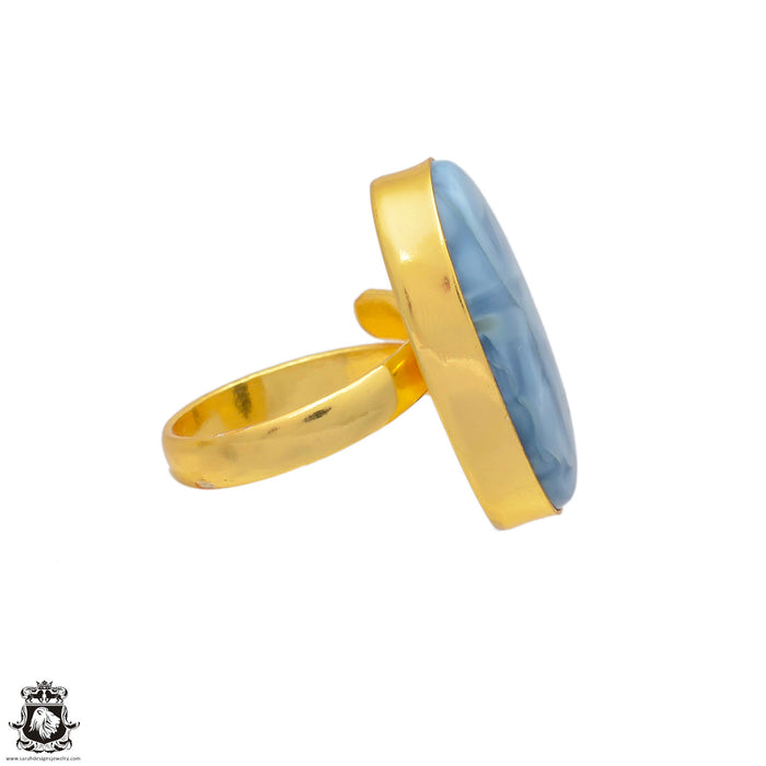 Size 8.5 - Size 10 Ring Owyhee Opal 24K Gold Plated Ring GPR124