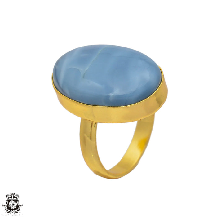 Size 9.5 - Size 11 Ring Owyhee Opal 24K Gold Plated Ring GPR133
