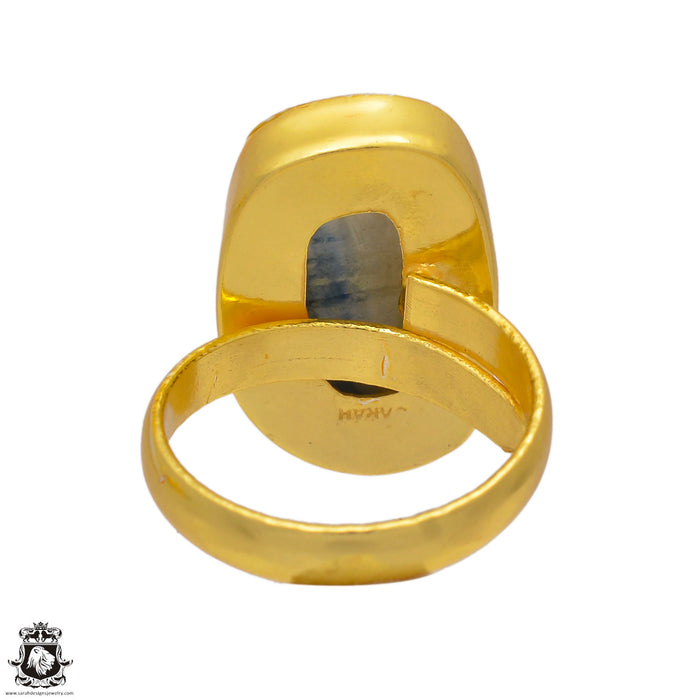Size 9.5 - Size 11 Ring Scheelite 24K Gold Plated Ring GPR135