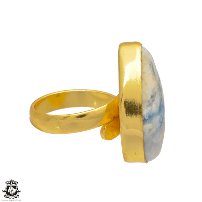 Size 7.5 - Size 9 Ring Scheelite 24K Gold Plated Ring GPR136